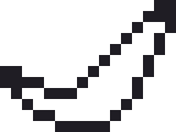 バナナのドット絵（白黒）