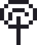 小さいバラのドット絵（白黒）