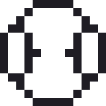 野球ボールのドット絵（白黒）