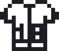 野球のユニフォームのドット絵（白黒）