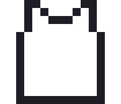 バスケのユニフォームのドット絵（白黒）