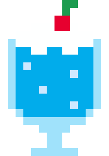 ブルーのクリームソーダのドット絵