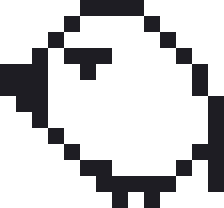 白文鳥のドット絵（白黒）
