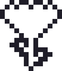 カーネーションのドット絵（白黒）