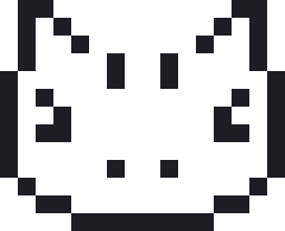 茶トラねこのドット絵（白黒）