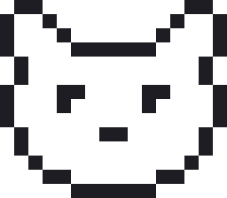 チワワのドット絵（白黒）