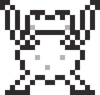 鳥獣戯画のかえるのドット絵