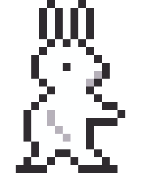 鳥獣戯画のうさぎのドット絵