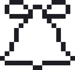 クリスマスベルのドット絵（白黒）