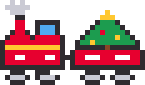 クリスマスの汽車のドット絵