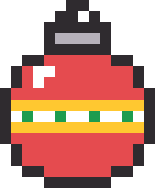 クリスマスオーナメントのドット絵