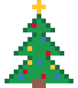 クリスマスツリーのドット絵