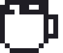 ホットココアのドット絵（白黒）