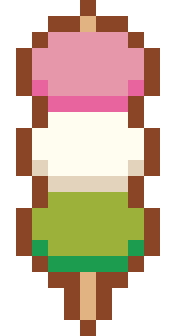 三色だんごのドット絵