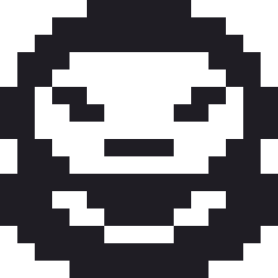 だるまのドット絵（白黒）