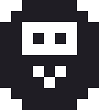 小さいだるまのドット絵（白黒）