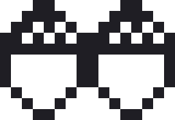 どんぐりのドット絵（白黒）