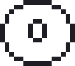 ドーナツのドット絵（白黒）