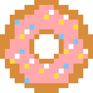 ドーナツのコースターのドット絵
