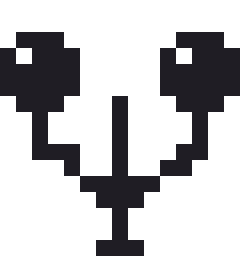 風船のドット絵（白黒）