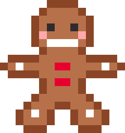 ジンジャーブレッドマンのドット絵