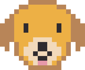 ゴールデンレトリバーのドット絵