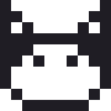 小さいはちわれねこのドット絵（白黒）