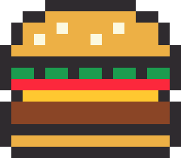 ハンバーガーのドット絵