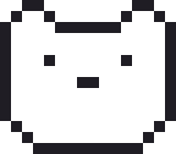 ハムスターのドット絵（白黒）