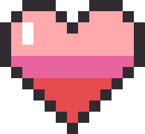 グラデーションハートのドット絵