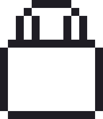 ハートの南京錠のドット絵（白黒）
