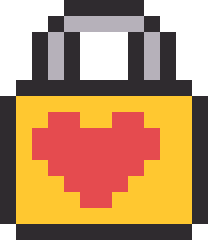 ハートの南京錠のドット絵