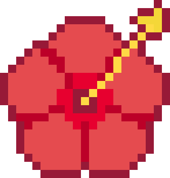 ハイビスカスのドット絵