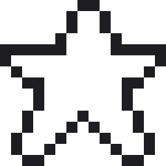 ヒトデのドット絵（白黒）