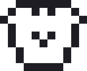 小さいひつじ（2027年の干支）のドット絵（白黒）