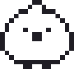 ひよこのドット絵（白黒）
