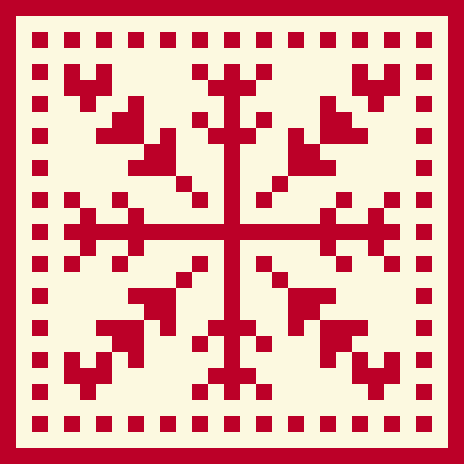 北欧風コースター（雪の結晶）のドット絵