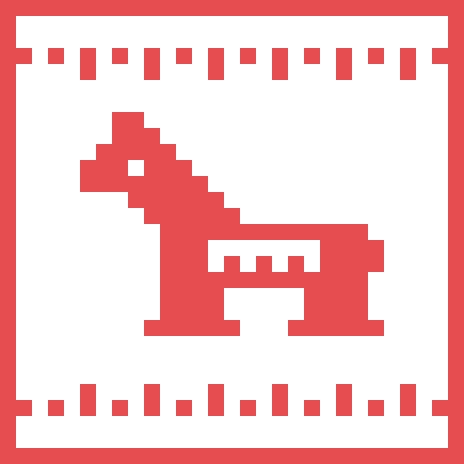北欧風コースター（ダーラナホース）のドット絵