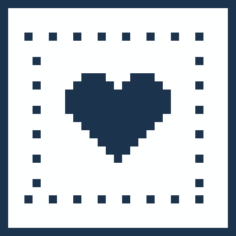 北欧風コースター(ハート)のドット絵