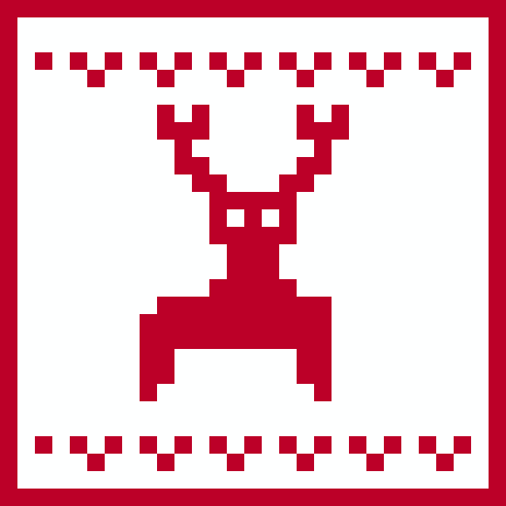 北欧風コースター（トナカイ）のドット絵