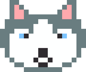 シベリアンハスキーのドット絵