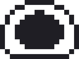いちご大福のドット絵（白黒）