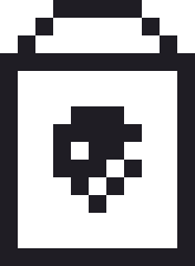 いちごミルクのドット絵（白黒）