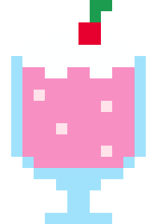いちごクリームソーダのドット絵