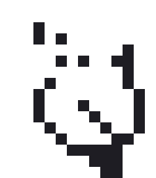 セキセイインコのドット絵（白黒）