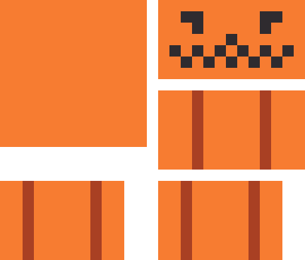 かぼちゃの小物入れ（立体）のドット絵