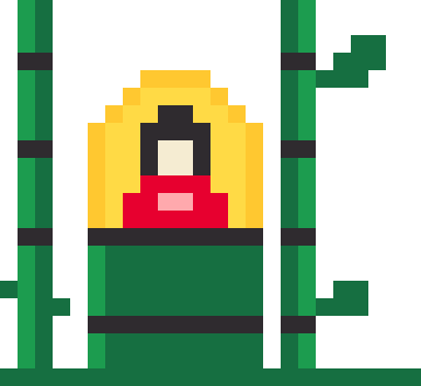 かぐや姫（光る竹）のドット絵