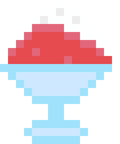 かき氷（いちご）のドット絵