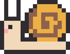 かたつむりのドット絵