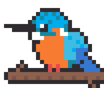 カワセミのドット絵